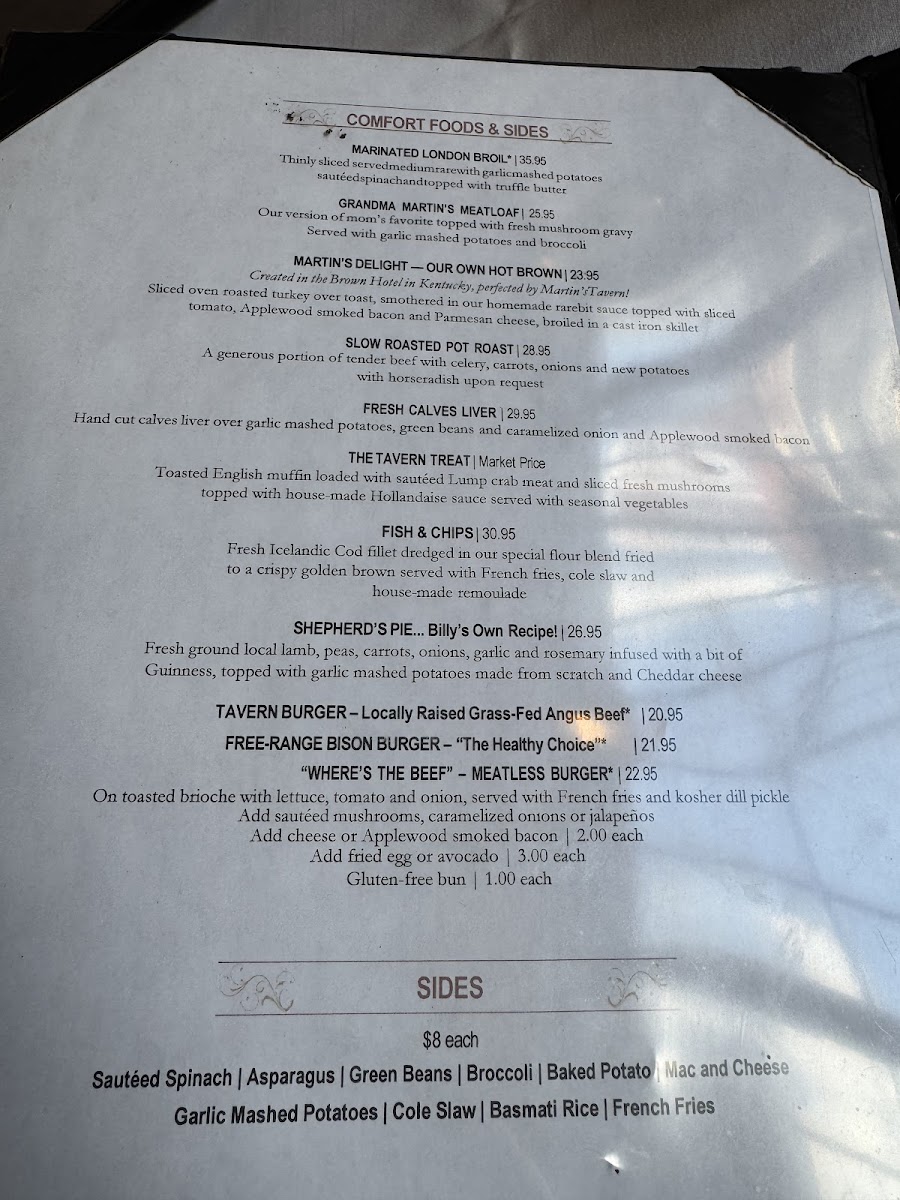 Martin's Tavern Menu - Image 3